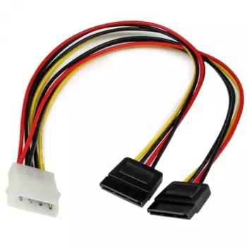 StarTech.com 12 collu LP4 uz 2x SATA strāvas Y kabeļa adapteris, Molex (4-pin), 2 x SATA 15-pin, 0,304 m, Vīrišķais, Taisns, Taisns