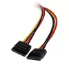 StarTech.com 12 collu LP4 uz 2x SATA strāvas Y kabeļa adapteris, Molex (4-pin), 2 x SATA 15-pin, 0,304 m, Vīrišķais, Taisns, Taisns
