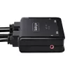 StarTech.com 2 portu hibrīda USB-C HDMI kabeļa KVM slēdzis, 4K 60Hz, kompakts KVM ar 1,8 m USB-A/HDMI/audio un 1,2 m USB-C integrētiem resursdatora kabeļiem, barošana no kopnes - tālvadības poga/karsto taustiņu pārslēgšana