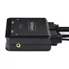 StarTech.com 2 portu hibrīda USB-C HDMI kabeļa KVM slēdzis, 4K 60Hz, kompakts KVM ar 1,8 m USB-A/HDMI/audio un 1,2 m USB-C integrētiem resursdatora kabeļiem, barošana no kopnes - tālvadības poga/karsto taustiņu pārslēgšana