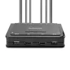 StarTech.com 2 portu divu monitoru HDMI kabeļa KVM slēdzis, 4K 60Hz, kompakts KVM ar 5 pēdu/1,5 m USB-A/HDMI/audio integrētiem kabeļiem, barošana no kopnes – tālvadības spiedpoga/karsto taustiņu pārslēgšana
