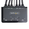 StarTech.com 2 portu divu monitoru HDMI kabeļa KVM slēdzis, 4K 60Hz, kompakts KVM ar 5 pēdu/1,5 m USB-A/HDMI/audio integrētiem kabeļiem, barošana no kopnes – tālvadības spiedpoga/karsto taustiņu pārslēgšana