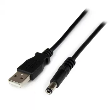 StarTech.com USB uz 5,5 mm barošanas kabelis - tips N cilindriskais savienotājs - 1m, 1 m, USB A, Barrel type N