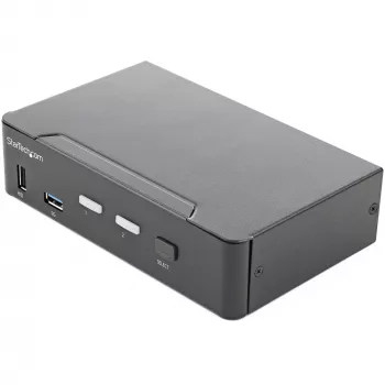 StarTech.com 2 portu HDMI KVM slēdzis - viens monitors 4K 60Hz Ultra HD HDR - galddatora HDMI 2.0 KVM slēdzis ar 2 portu USB 3.0 centrmezglu (5Gbps) un 4x USB 2.0 HID, audio - karsto taustiņu pārslēgšana - TAA