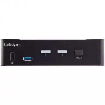 StarTech.com 2 portu HDMI KVM slēdzis - viens monitors 4K 60Hz Ultra HD HDR - galddatora HDMI 2.0 KVM slēdzis ar 2 portu USB 3.0 centrmezglu (5Gbps) un 4x USB 2.0 HID, audio - karsto taustiņu pārslēgšana - TAA