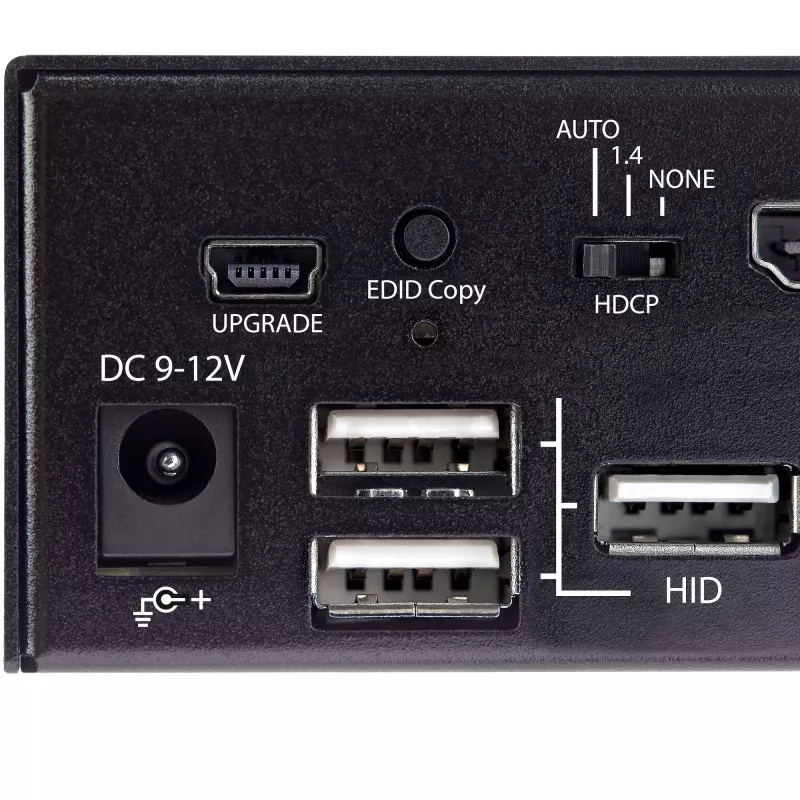 StarTech.com 2 portu HDMI KVM slēdzis - viens monitors 4K 60Hz Ultra HD HDR - galddatora HDMI 2.0 KVM slēdzis ar 2 portu USB 3.0 centrmezglu (5Gbps) un 4x USB 2.0 HID, audio - karsto taustiņu pārslēgšana - TAA