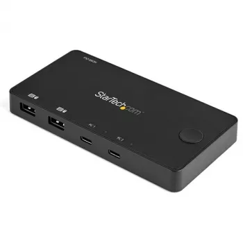 StarTech.com 2 portu USB C KVM slēdzis - 4K 60Hz HDMI - kompakts divu portu UHD USB Type C galddatoru mini KVM slēdzis ar USB C kabeļiem - darbināms no kopnes - MacBook iPad Pro ThinkPad IdeaPad EliteBook