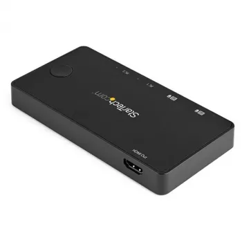 StarTech.com 2 portu USB C KVM slēdzis - 4K 60Hz HDMI - kompakts divu portu UHD USB Type C galddatoru mini KVM slēdzis ar USB C kabeļiem - darbināms no kopnes - MacBook iPad Pro ThinkPad IdeaPad EliteBook