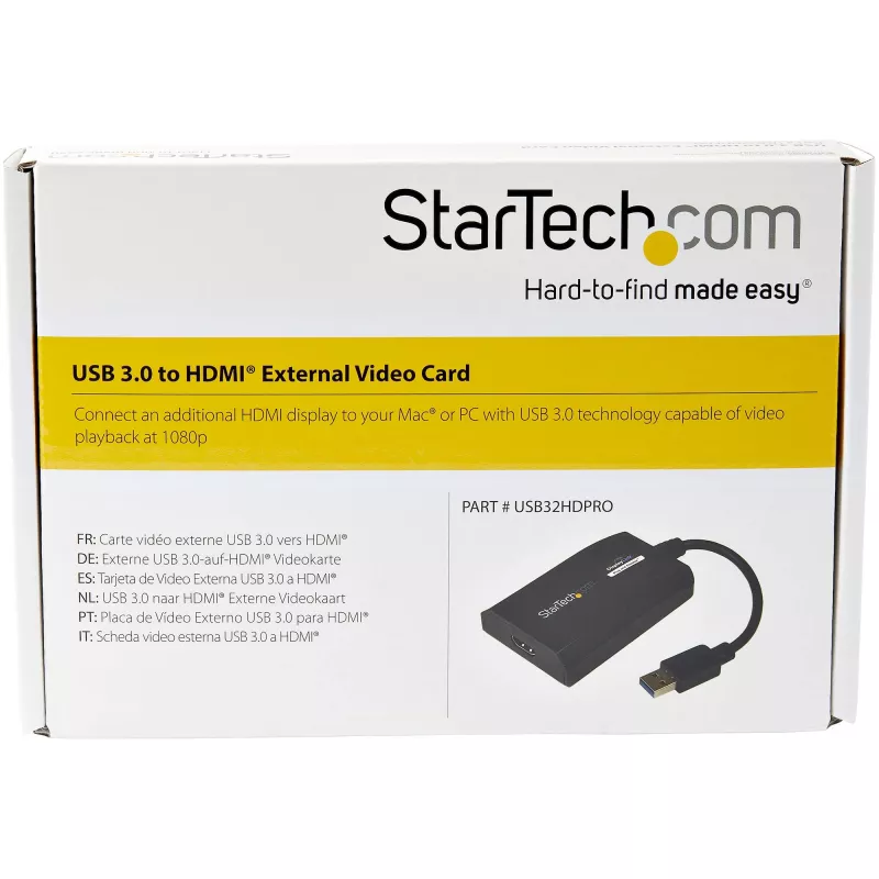 StarTech.com USB 3.0 uz HDMI adapteris - DisplayLink sertificēts - 1080p (1920x1200) - USB Type-A uz HDMI displeja adaptera pārveidotājs monitoram - ārējā video un grafiskā karte - Windows/Mac