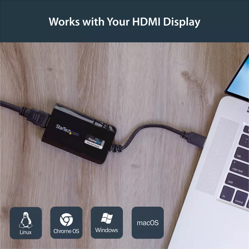 StarTech.com USB 3.0 uz HDMI adapteris - DisplayLink sertificēts - 1080p (1920x1200) - USB Type-A uz HDMI displeja adaptera pārveidotājs monitoram - ārējā video un grafiskā karte - Windows/Mac