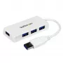 StarTech.com Pārnēsājams 4 portu SuperSpeed Mini USB 3.0 centrmezgls - balts ~ Pārnēsājams 4 portu SuperSpeed Mini USB 3.0 centrmezgls - 5 Gbps - balts