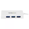StarTech.com Pārnēsājams 4 portu SuperSpeed Mini USB 3.0 centrmezgls - balts ~ Pārnēsājams 4 portu SuperSpeed Mini USB 3.0 centrmezgls - 5 Gbps - balts