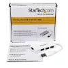 StarTech.com Pārnēsājams 4 portu SuperSpeed Mini USB 3.0 centrmezgls - balts ~ Pārnēsājams 4 portu SuperSpeed Mini USB 3.0 centrmezgls - 5 Gbps - balts