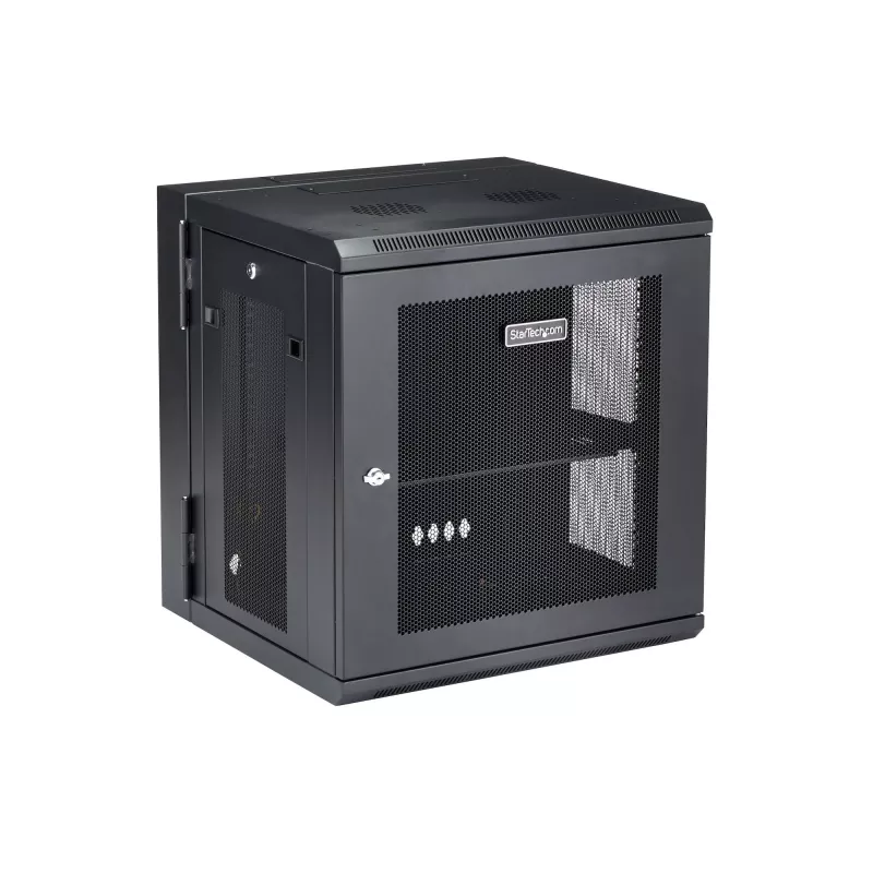StarTech.com 4-Post 12U Wall Mount tīkls Cabinet with 1U Shelf, 19 inch Hinged Wall-Mounted Server Rack for Data / AV / Electronics / Computer Equipment, Flexible Vented Rack Enclosure