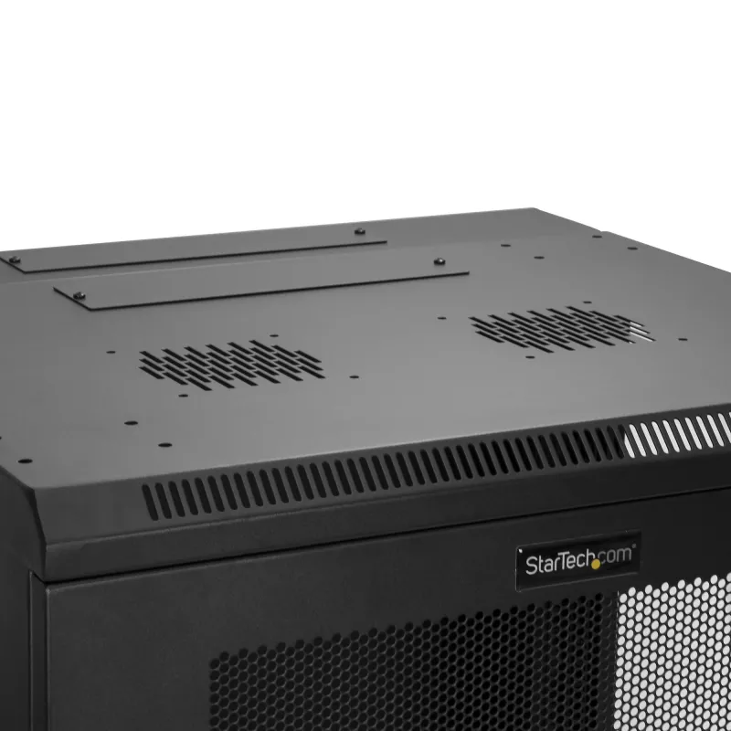 StarTech.com 4-Post 12U Wall Mount tīkls Cabinet with 1U Shelf, 19 inch Hinged Wall-Mounted Server Rack for Data / AV / Electronics / Computer Equipment, Flexible Vented Rack Enclosure