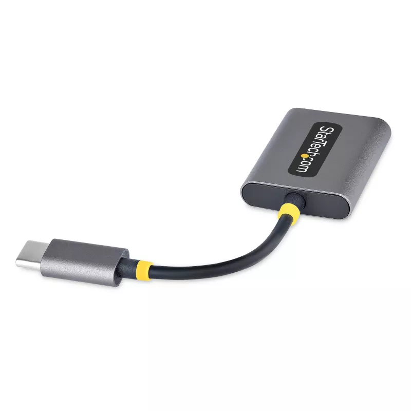 StarTech.com USB-C austiņu sadalītājs, USB Type-C divu austiņu adapteris ar mikrofona ieeju, USB-C uz 3,5 mm audio adapteris/austiņu pārveidotājs, USB-C uz audio ligzdu/palīgizeju, 24 bitu DAC