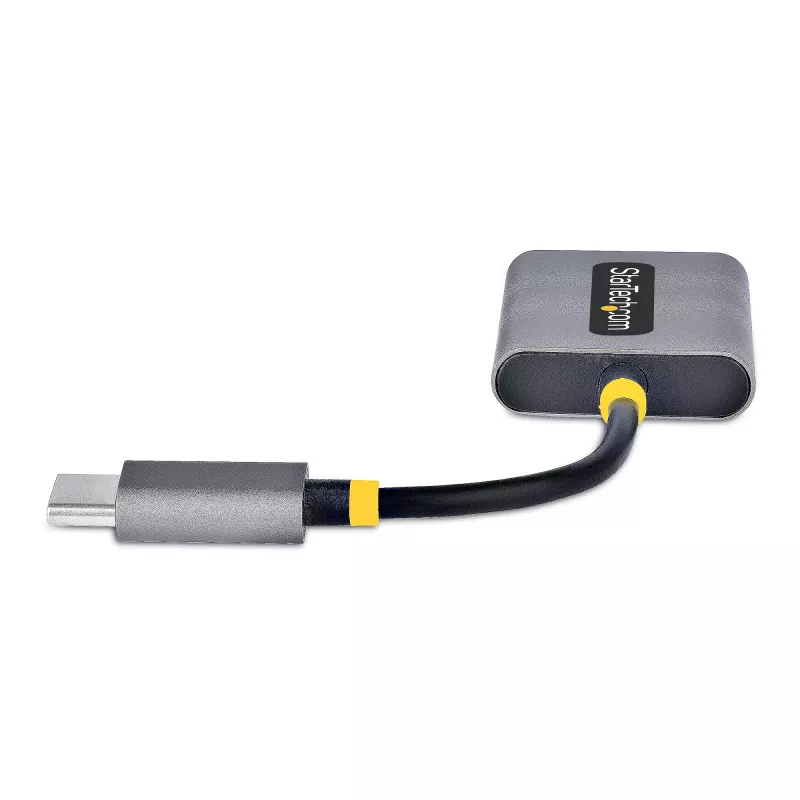 StarTech.com USB-C austiņu sadalītājs, USB Type-C divu austiņu adapteris ar mikrofona ieeju, USB-C uz 3,5 mm audio adapteris/austiņu pārveidotājs, USB-C uz audio ligzdu/palīgizeju, 24 bitu DAC
