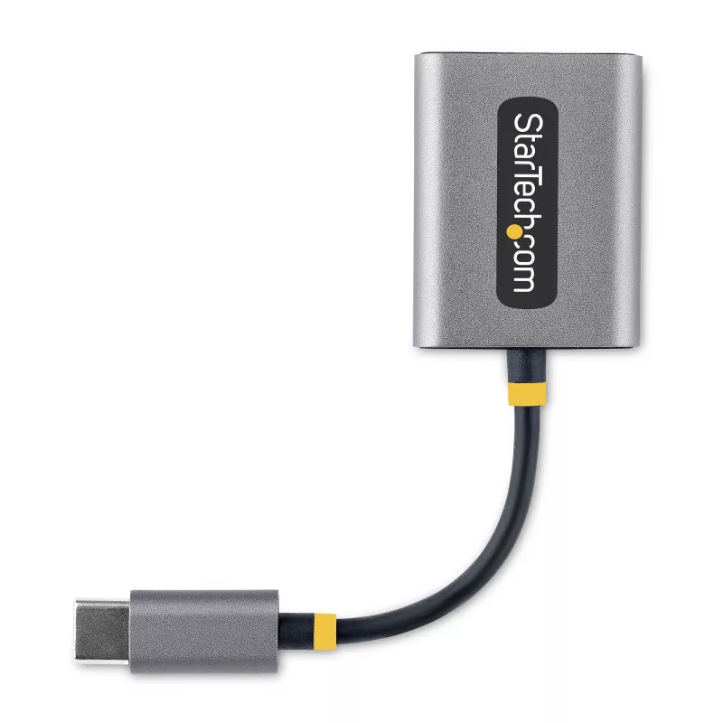 StarTech.com USB-C austiņu sadalītājs, USB Type-C divu austiņu adapteris ar mikrofona ieeju, USB-C uz 3,5 mm audio adapteris/austiņu pārveidotājs, USB-C uz audio ligzdu/palīgizeju, 24 bitu DAC