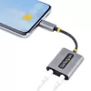 StarTech.com USB-C austiņu sadalītājs, USB Type-C divu austiņu adapteris ar mikrofona ieeju, USB-C uz 3,5 mm audio adapteris/austiņu pārveidotājs, USB-C uz audio ligzdu/palīgizeju, 24 bitu DAC