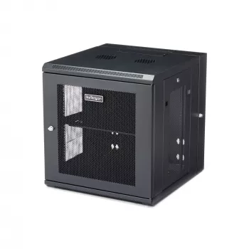 StarTech.com 4-stabu 12U sienas montāžas tīkla skapis ar 1U plauktu, 19 collu verams pie sienas stiprināms serveru statnis datu / AV / elektronikas / datoru aprīkojumam, elastīgs ventilējams statņu korpuss