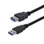 StarTech.com 1 m melns SuperSpeed USB 3.0 pagarinātāja kabelis A–A – vīriešu/sieviešu
