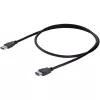 StarTech.com 1 m melns SuperSpeed USB 3.0 pagarinātāja kabelis A–A – vīriešu/sieviešu