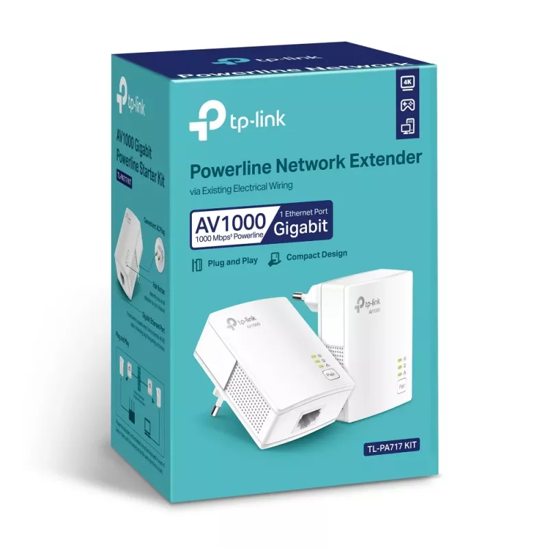 TP-Link TL-PA717KIT 1000 Mbit/s Ethernet LAN balts 2 gab.