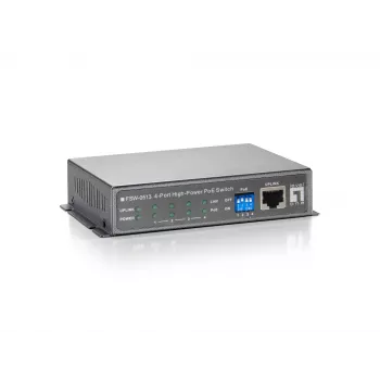LevelOne 5 portu ātrais Ethernet PoE slēdzis, 4 PoE izejas, 120W, komplektā strāvas adapteris