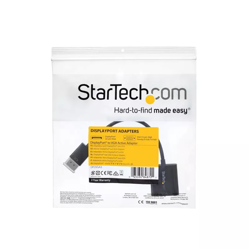 StarTech.com DisplayPort uz VGA adapteris - aktīvs DP uz VGA pārveidotājs - 1080p video - DP/DP++ avots uz VGA monitora kabeļa adapteris - DP uz VGA adaptera dongle digitāls uz analogu - DP 1.2 uz VGA