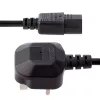 StarTech.com 10 pēdas (3 m) Lielbritānijas datora strāvas kabelis, 18AWG, BS 1363 uz C13, 10A 250V, melns maiņas maiņstrāvas strāvas vads, tējkannas vads / Lielbritānijas strāvas vads, datora barošanas bloka kabelis, televizora/monitora strāvas kabelis