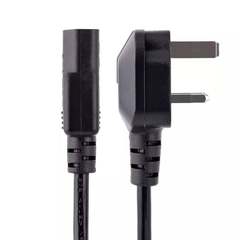 StarTech.com 10 pēdas (3 m) Lielbritānijas datora strāvas kabelis, 18AWG, BS 1363 uz C13, 10A 250V, melns maiņas maiņstrāvas strāvas vads, tējkannas vads / Lielbritānijas strāvas vads, datora barošanas bloka kabelis, televizora/monitora strāvas kabelis