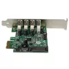 StarTech.com 4 portu PCI Express PCIe SuperSpeed USB 3.0 kontroliera kartes adapteris ar UASP - SATA barošanu