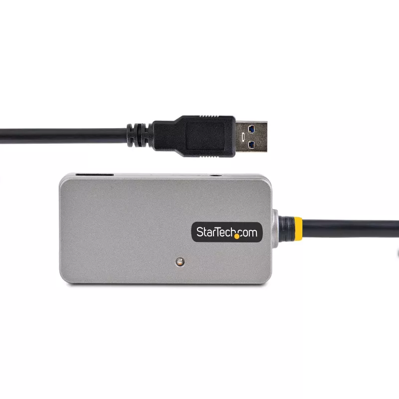 StarTech.com USB pagarinātāja centrmezgls, 10 m USB 3.0 pagarinātāja kabelis ar 4 portu USB-A centrmezglu, aktīvs/no kopnes barots USB retranslatora kabelis, iekļauts papildu 20 W barošanas avots, ESD aizsardzība