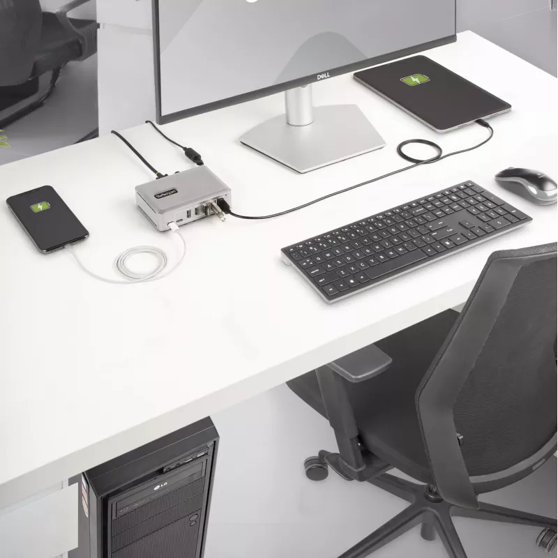 StarTech.com 7 portu USB-C centrmezgls - 5x USB-A + 2x USB-C - pašbarojošs ar 65W barošanas bloku - USB 3.1 10Gbps - galddatora/klēpjdatora USB centrmezgls ar 3 pēdu USB-IF sertificētu fiksējošo kabeli - USB C centrmezgls