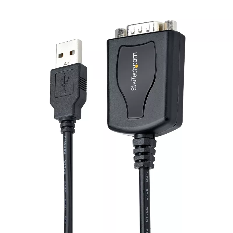 StarTech.com 0,9 m USB–seriālais kabelis ar COM porta saglabāšanu, DB9 vīrišķais RS232–USB pārveidotājs, USB–seriālais adapteris PLC/printerim/skenerim, Prolific mikroshēmojums, Windows/Mac