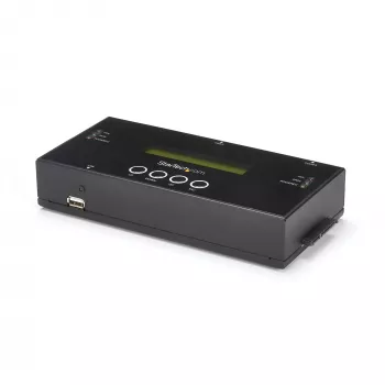 StarTech.com 1:1 autonomais cietā diska dublētājs un dzēšanas ierīce, SAS un SATA HDD/SSD klonētājs/kopētājs, cietā diska dublētājs un sanitizētājs, LCD displejs, TAA atbilstošs