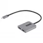 StarTech.com USB-C uz diviem HDMI MST centrmezgls - Divi HDMI 4K 60Hz - USB Type C vairāku monitoru adapteris klēpjdatoram ar 1 pēdu/30cm kabeli - DP 1.4 Multi-Stream Transport centrmezgls - USB-C uz HDMI sadalītājs
