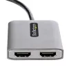 StarTech.com USB-C uz diviem HDMI MST centrmezgls - Divi HDMI 4K 60Hz - USB Type C vairāku monitoru adapteris klēpjdatoram ar 1 pēdu/30cm kabeli - DP 1.4 Multi-Stream Transport centrmezgls - USB-C uz HDMI sadalītājs