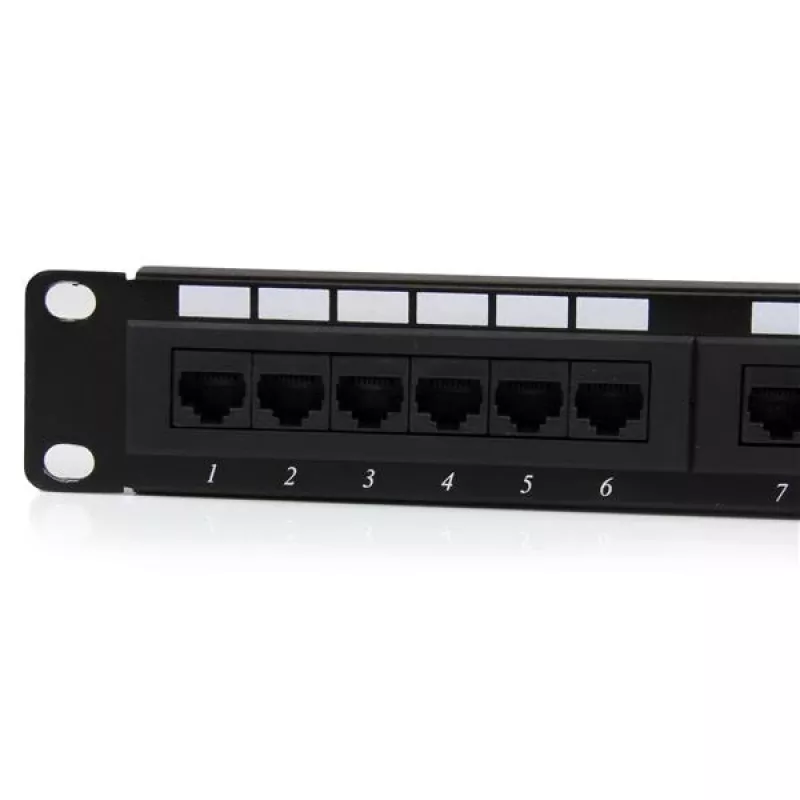 StarTech.com 24 portu 1U statnes Cat 6 110 ielāpu panelis, RJ-45, uzstādīšanai statnē, 1U, melns, RoHS, CE, ETl, UL
