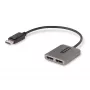 StarTech.com 2 portu DisplayPort MST centrmezgls, dubultā 4K 60Hz, DP uz 2x DisplayPort monitora adapteris, DP 1.4 vairāku monitoru video adapteris, 1 pēdu (30cm) iebūvēts kabelis, barošana caur USB, tikai Windows