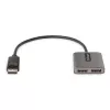 StarTech.com 2 portu DisplayPort MST centrmezgls, dubultā 4K 60Hz, DP uz 2x DisplayPort monitora adapteris, DP 1.4 vairāku monitoru video adapteris, 1 pēdu (30cm) iebūvēts kabelis, barošana caur USB, tikai Windows