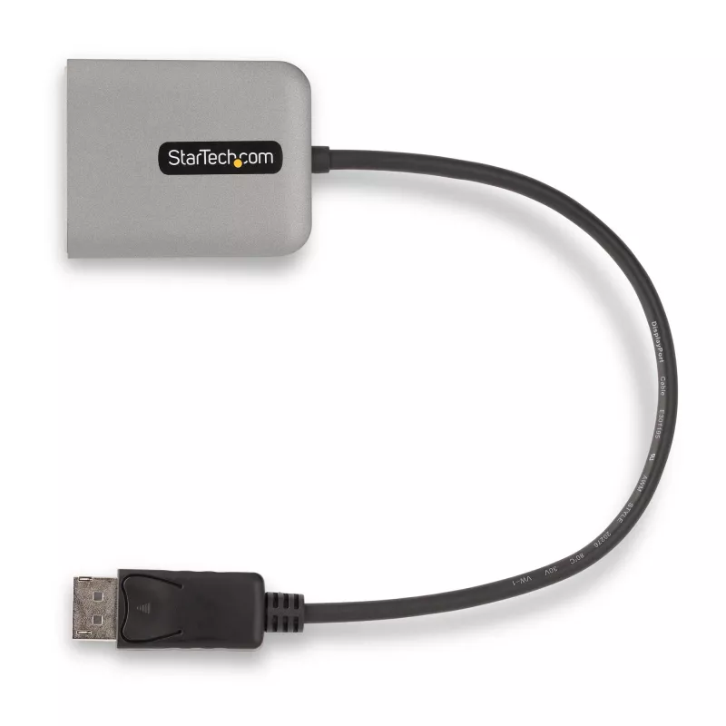 StarTech.com 2 portu DisplayPort MST centrmezgls, dubultā 4K 60Hz, DP uz 2x DisplayPort monitora adapteris, DP 1.4 vairāku monitoru video adapteris, 1 pēdu (30cm) iebūvēts kabelis, barošana caur USB, tikai Windows