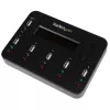 StarTech.com Atsevišķs 1 uz 5 USB zibatmiņu dublētājs un dzēsējs, vairāku USB zibatmiņu kopētājs, sistēmas un failu un visa diska kopēšana ar ātrumu 1,5 GB/min, vienas un trīs piegājienu dzēšana, LCD Displejs - TAA