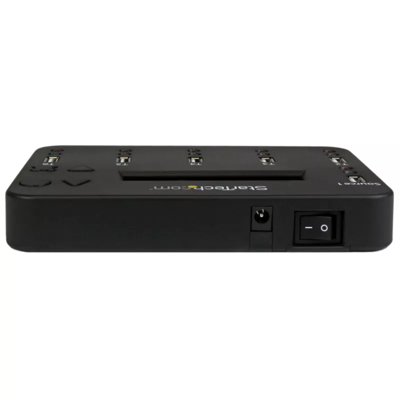 StarTech.com Atsevišķs 1 uz 5 USB zibatmiņu dublētājs un dzēsējs, vairāku USB zibatmiņu kopētājs, sistēmas un failu un visa diska kopēšana ar ātrumu 1,5 GB/min, vienas un trīs piegājienu dzēšana, LCD Displejs - TAA