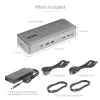 StarTech.com divkāršā klēpjdatora USB-C KVM dokstacija, divu monitoru 4K 60Hz DisplayPort doks, 5 portu USB centrmezgls, GbE, 90W/45W barošanas piegāde diviem klēpjdatoriem, Windows/Mac, 2 saimniekdatoru KVM doks - TAA