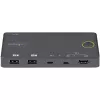 StarTech.com 2 portu hibrīda USB-A + HDMI un USB-C KVM slēdzis — viens 4K 60 Hz HDMI 2.0 monitors — kompakts galddatora un/vai klēpjdatora HDMI KVM slēdzis — barots no USB kopnes — saderīgs ar Thunderbolt 3