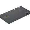 StarTech.com 2 portu hibrīda USB-A + HDMI un USB-C KVM slēdzis — viens 4K 60 Hz HDMI 2.0 monitors — kompakts galddatora un/vai klēpjdatora HDMI KVM slēdzis — barots no USB kopnes — saderīgs ar Thunderbolt 3