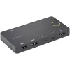StarTech.com 2 portu hibrīda USB-A + HDMI un USB-C KVM slēdzis — viens 4K 60 Hz HDMI 2.0 monitors — kompakts galddatora un/vai klēpjdatora HDMI KVM slēdzis — barots no USB kopnes — saderīgs ar Thunderbolt 3