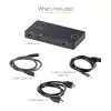 StarTech.com 2 portu hibrīda USB-A + HDMI un USB-C KVM slēdzis — viens 4K 60 Hz HDMI 2.0 monitors — kompakts galddatora un/vai klēpjdatora HDMI KVM slēdzis — barots no USB kopnes — saderīgs ar Thunderbolt 3