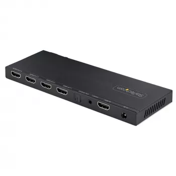 StarTech.com 4 portu HDMI sadalītājs, 4K 60Hz HDMI 2.0 video, 4K HDMI sadalītājs ar iebūvētu mērogotāju, HDMI sadalītājs 1 ieeja 4 izejas, 3,5 mm/optiskā audio pieslēgvieta, HDMI displeja/izejas sadalītājs